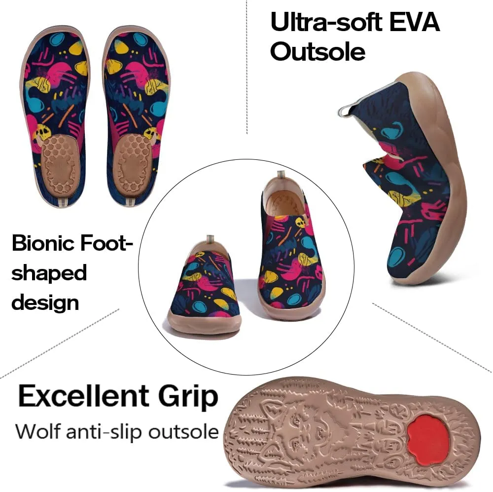Women's Art Illustration Slip-on Shoes Colourful Casual Loafers Lightweight Comfortable Travel Footwear