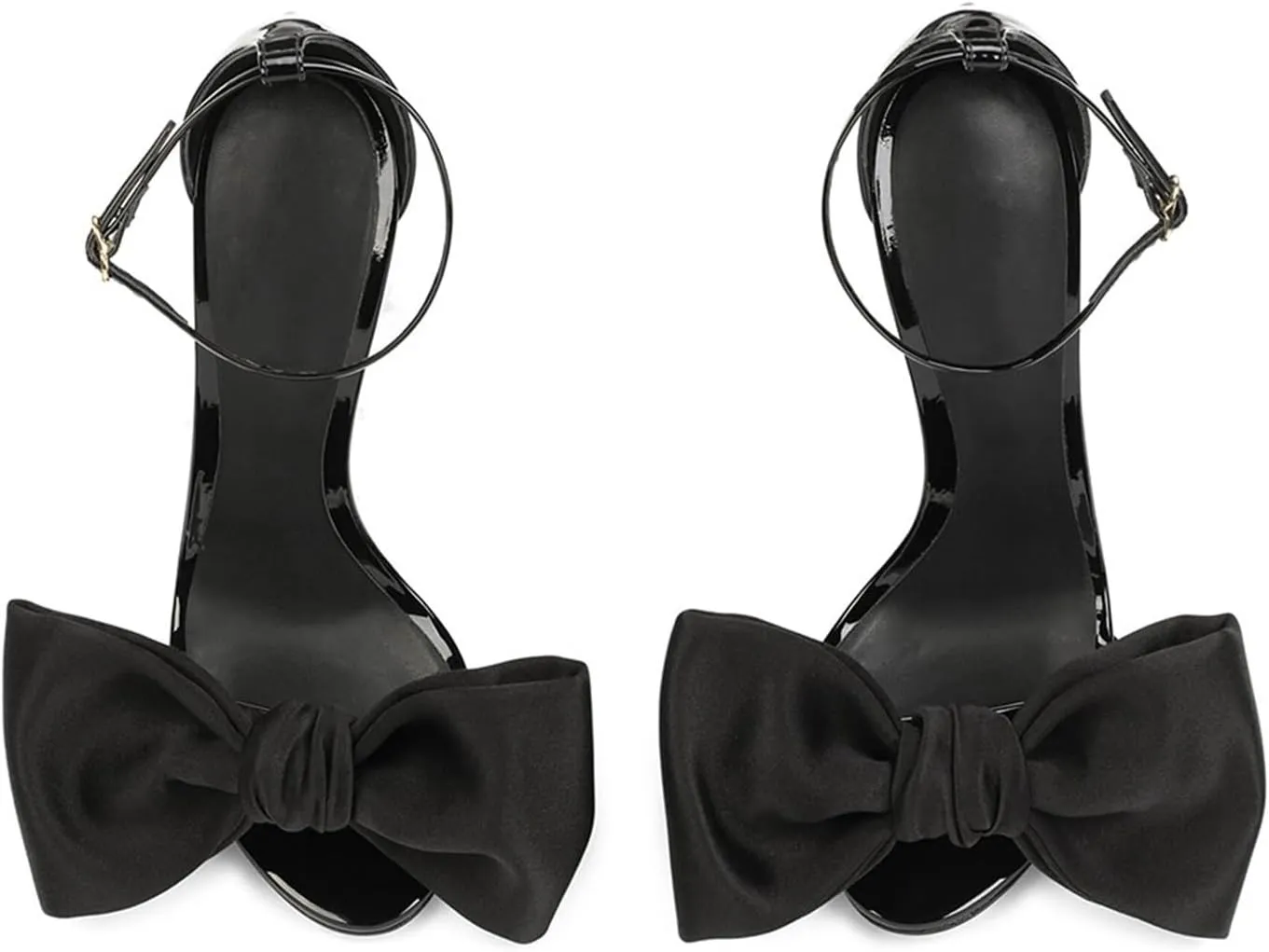Women's Bow High Sandals Round Open Toe Stiletto High Heels Sexy Wedding Party Strappy Heels Sandals