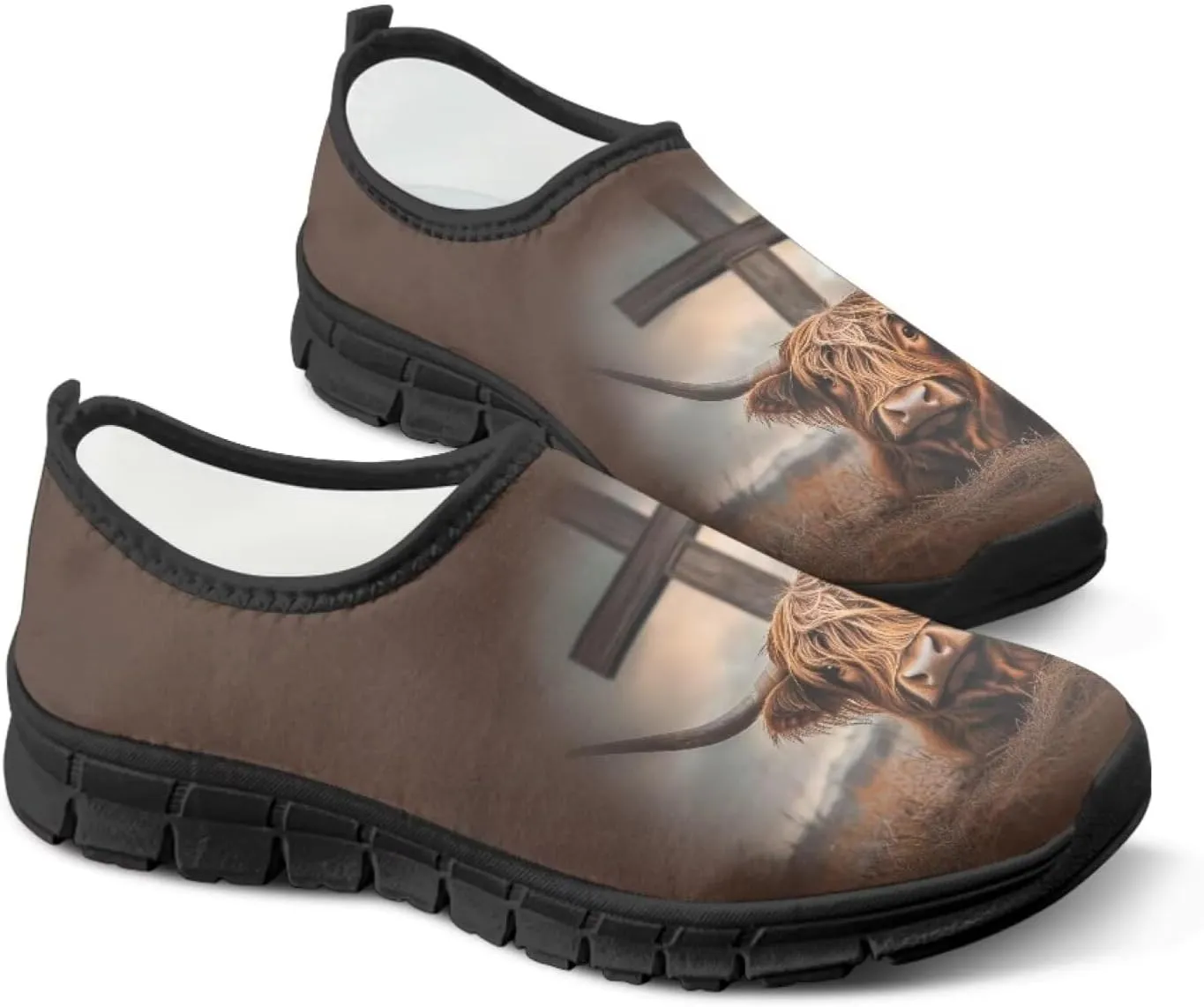 Women's Slip On Loafers Casual Cut Arch Support Walking Shoes Breathable Lightweight Sports Workout Footwear